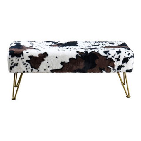 Cows Flowers Rectangle Ottoman, 46X16X17 - Midcentury - Upholstered ... for Cows Flowers Rectangle Ottoman, Cows Flowers, 46X16X17